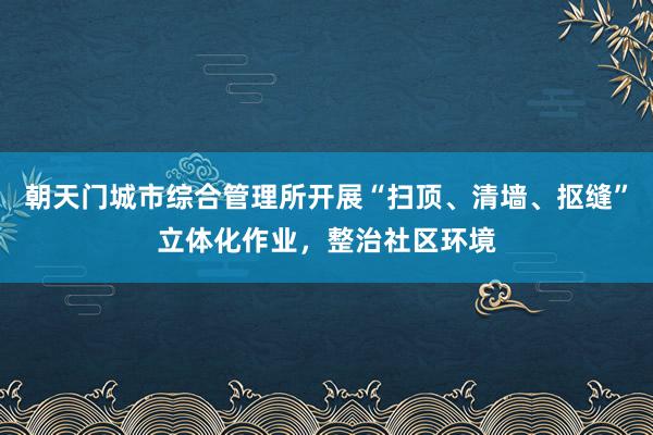 朝天门城市综合管理所开展“扫顶、清墙、抠缝”立体化作业，整治社区环境